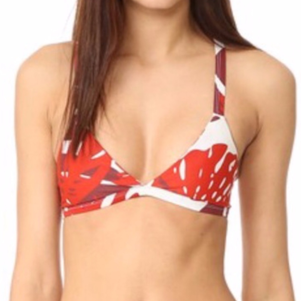 Mikoh Hawaiian Print Bikini Top Large New w/Tags